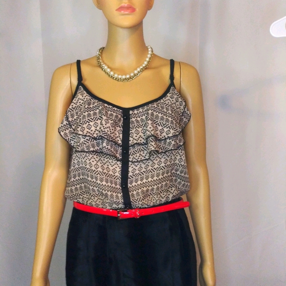 maurices Womens Sz XL Brown Sheer Tank Top Boho